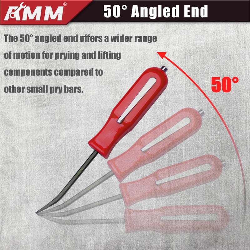 AMM 4 PCS Pocket Pry Bar Set, Mini Pry Bar with Magnet Top and Pocket Clip, 4.5" Small Pry Bar for Home Office, Car Repair Gadgets, Electronics and Mechanics Repair 4PC