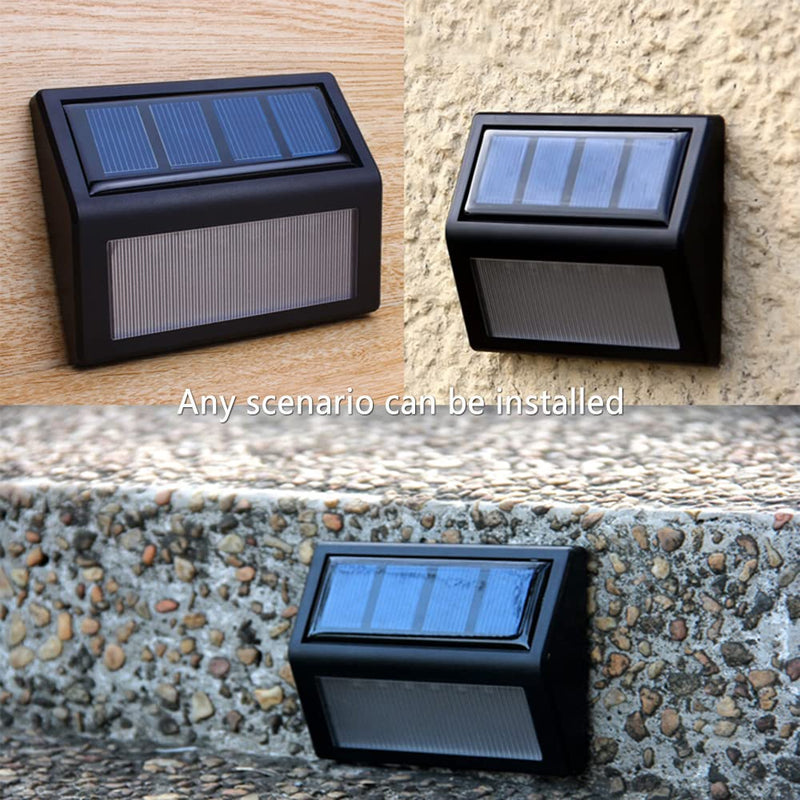 Solar Lights Outdoor, Waterproof Solar Powered Deck Step Lights for Patio Garden Backyard Garage Driveway Pathway Outside Wall Lighting (Cool White/8 Pack) 8-pack Cool White