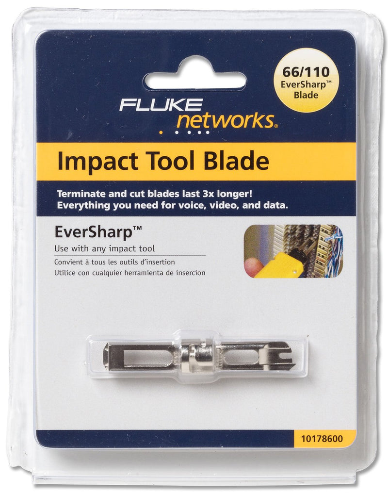 Fluke Networks 10178600 EverSharp 110/66 Punch Down Tool Blade for D914 Series and D814 Series Impact Punch Down Tools 110/66 Eversharp Blade