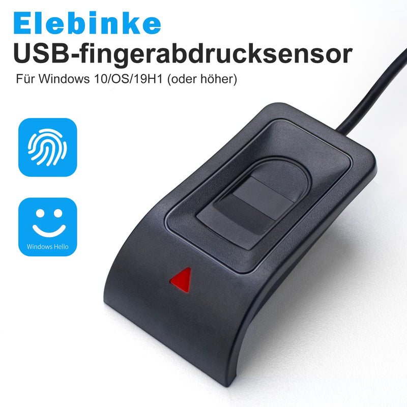 JIANBOLAND USB Fingerprint Reader Fingerprint for Windows10/11, Windows Hello Automatic Driver Installation with 5ft Extension Cable-Windows Password Free Operation