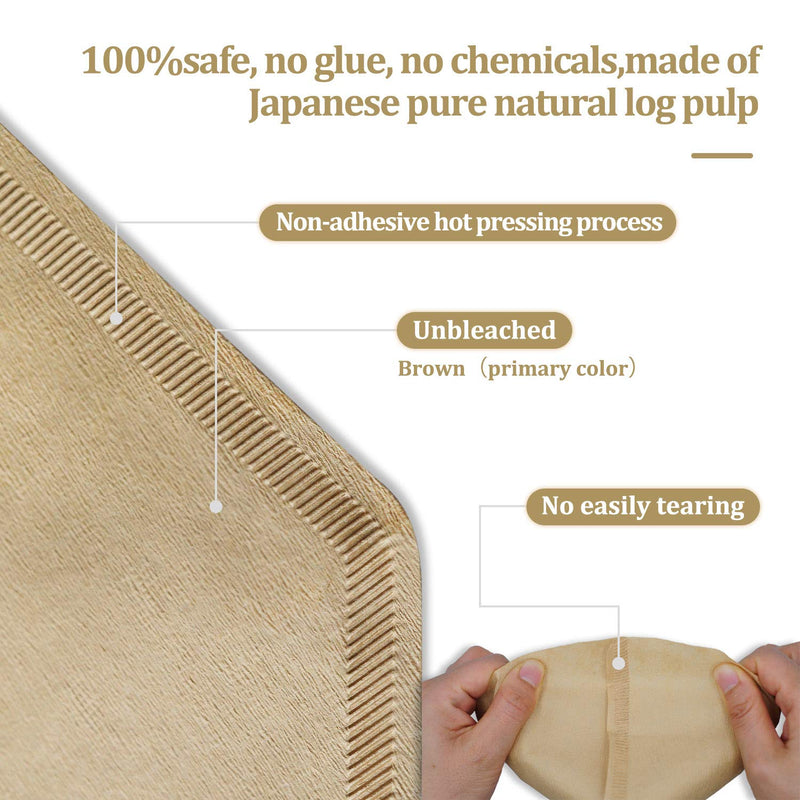 #4 Cone Coffee Filter 8-12 cup, Unbleached Natural Paper, No Blowout, Disposable for Pour Over and Drip Coffee Maker, 100 Count 100 Count boxed
