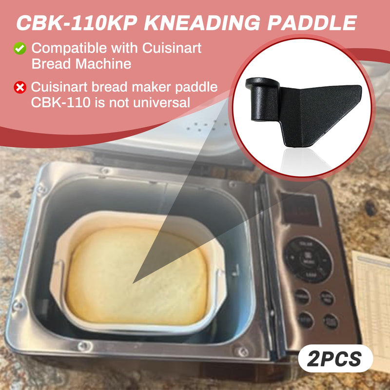 2-Pack CBK-110KP Kneading Paddle for Cuisinart Bread Maker Machine - Fits Model CBK-110 & CBK-110P1 Bread Machine Paddle Replacement 2-Pack