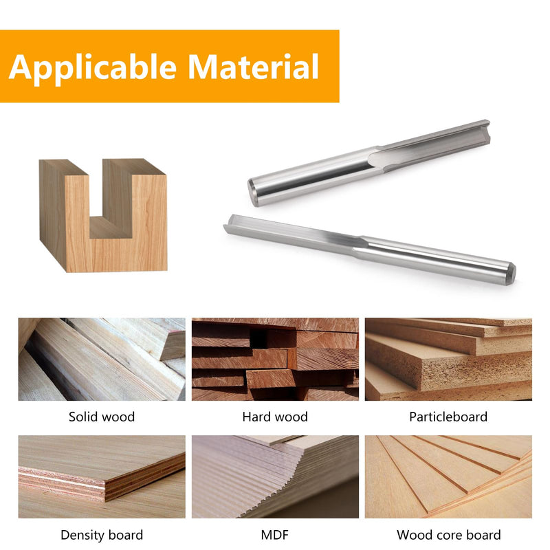 CNC Straight Router Bit 1/8 Inch Shank 1/16 Cutting Dia Router Bit Straight Flute Carbide End Mill Cutter 2-Flute Carbide CNC bit for Woodworking 10 Pack