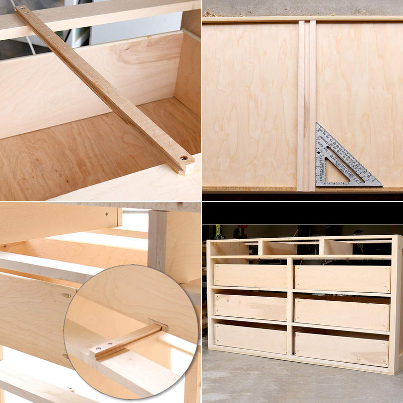 2 PCS Wax Coated 18 Inches Wood Drawer Slide, Classic Traditional Wood Center Guide Track 18Inch-2pcs