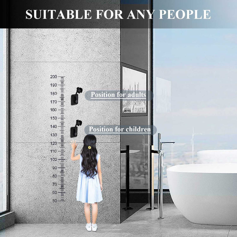 Shower Head Holder Strong Adhesive 360 Degree Rotatable Adjustable Handheld Shower Wand Holder Wall Mount Bracket for Bathroom (Black) Black