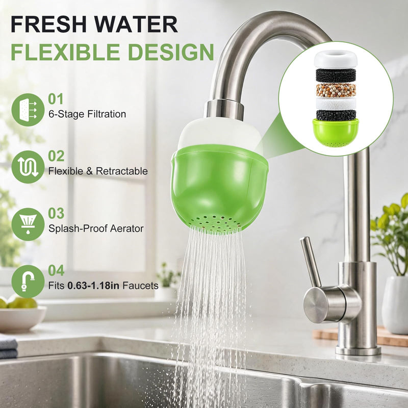 M METERXITY 2-Pack Mushroom Shaped Faucet Water Filter, Green