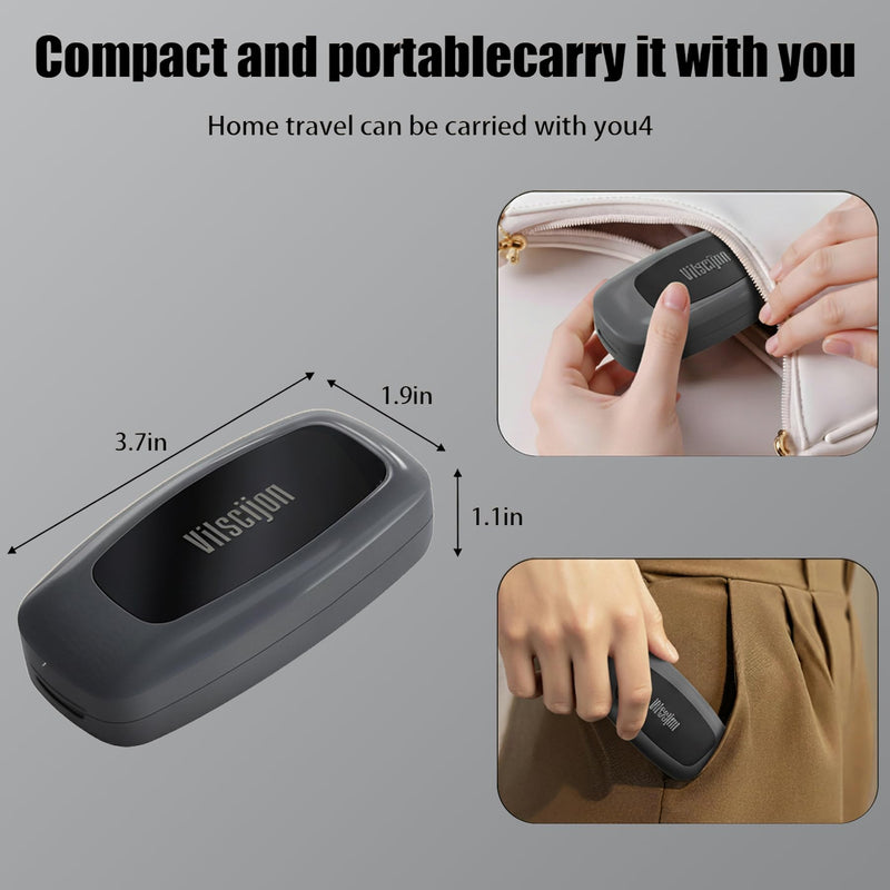 Pill Cutter Splitter for Small and Tiny Pills - Pill Cutter 1/4 - Accurately Cuts Multiple Pills - Easy Open Snap Button. Detachable Nonslip V-Shaped Pad. Wrap-Around Blade Guard. Back Storage (Black) Black