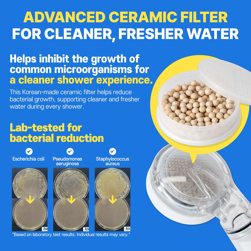 Filter Showerhead Inspired By Korea's Beauty Culture | Carbon Composite Filter | Single Set (Hose, Mount, Teflon Tape, Wrench) (AJ8200MC-SET-SNG) Showerhead Accessories Set (Hose, Mount, Tape, Wrench)