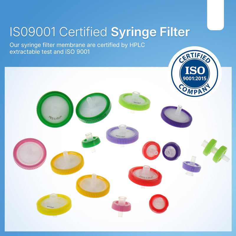 Syringe Filters Hydrophilic PES 25 mm 0.22 um Non Sterile 100/pk 25mm 0.22um