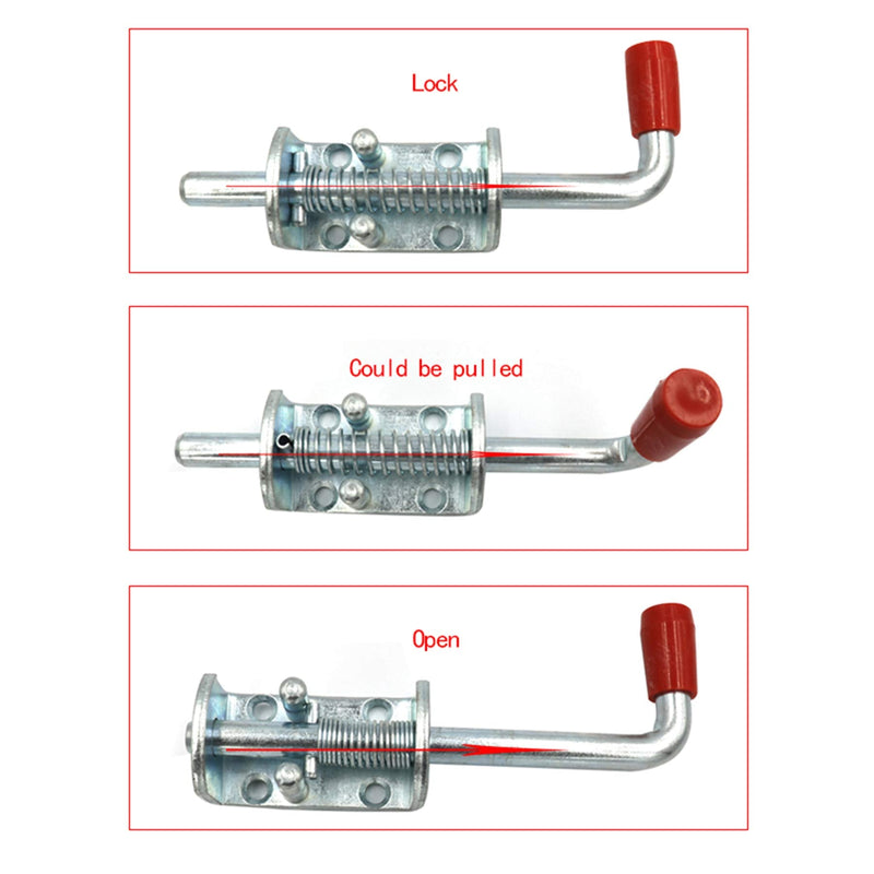 YaeMarine 10 Packs Metal Lock Barrel Bolt Spring Loaded Latch 6.6 Inch w/Grip Heavy Duty for Gate Shed Door Tailgate Trailer Garage (10)