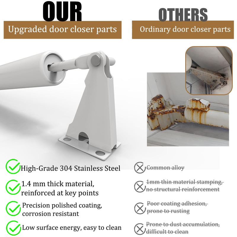 Storm Door Closer&Screen Door Closer Kit, Equipped with Touch&Hold Function, Supports Adjustable Speed and Quiet Smooth Closing Action-for (Medium&Lightweight Storm Doors，Screen Doors Button Style Design