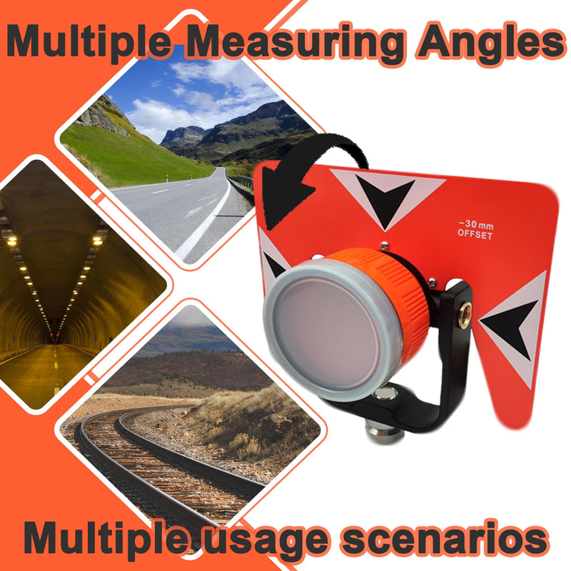 Surveying Metal Single Prism with Soft Bag, 0/-30mm Total Station Prism with 5/8x11 Female Thread for Total Station Surveying