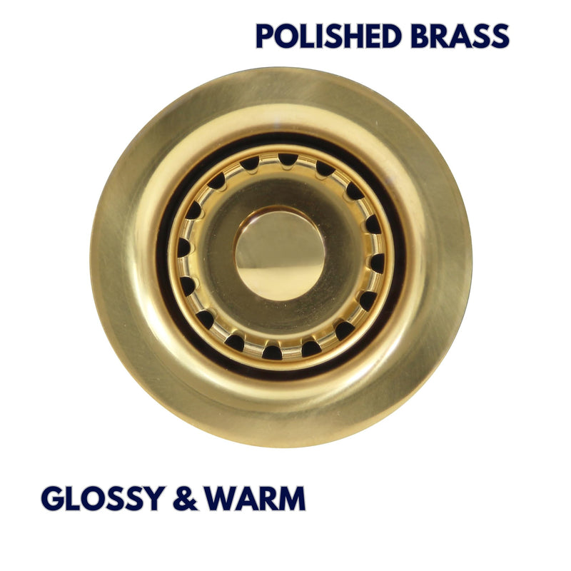 Nantucket Sinks NS-403PB Junior Duo Basket Strainer Drain for Bar Sink, Polished Brass