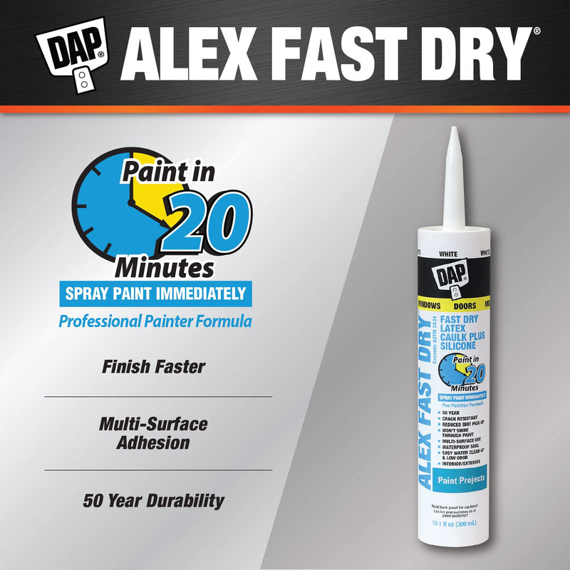 Dap 18425, 10.1 oz, White Caulk