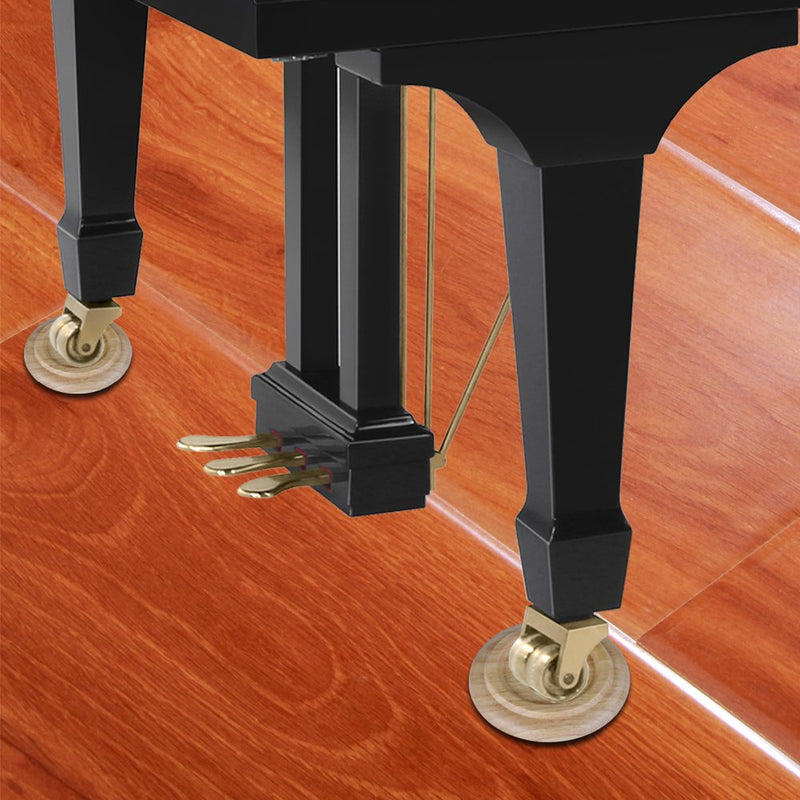 Solid Wood Grand Piano Caster Cups,Set of 3 Piano Casters Floor Protectors Piano Leg Coasters Furniture Leg Pads Protection w/EVA Anti-Slip & Anti-Noise Foam Mat, for Hardwood Floor Protectors Natural