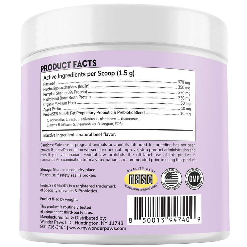 Premium Anal Gland Support Supplement - Dog Anal Gland Treatment With Fiber & Pumpkin for Dogs – Prevents Scooting, Supports Digestion & Anal Gland Health – Probiotics, Enzymes & Psyllium Husk –3.20oz