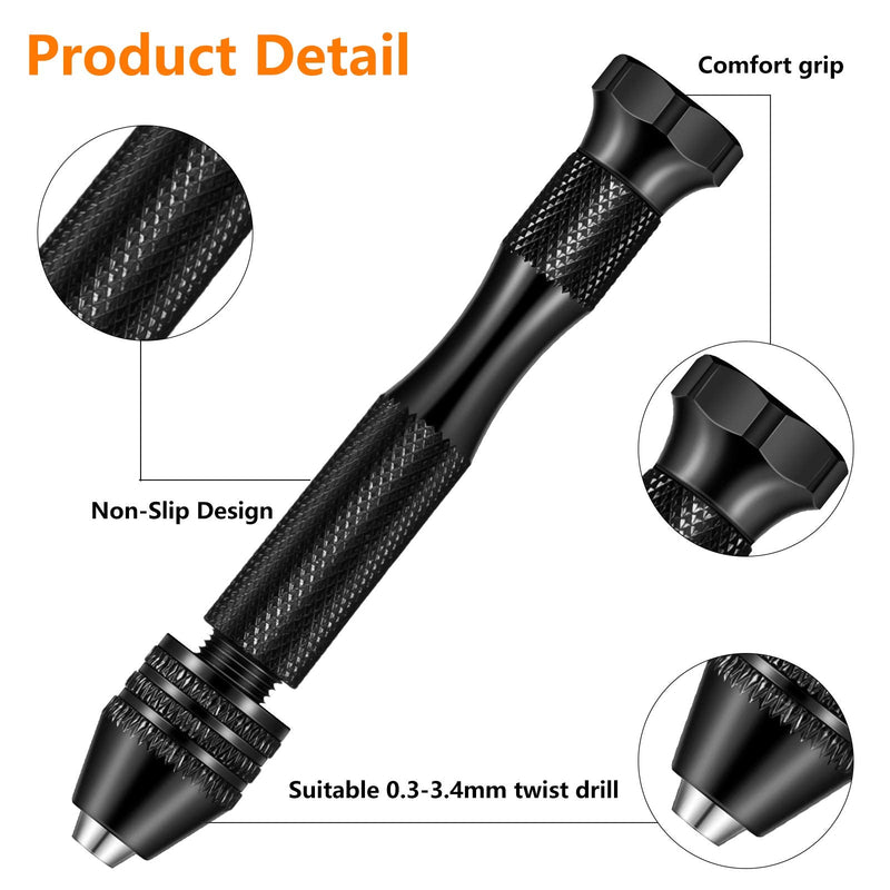Electric Hand Drill Set for Resin Casting Mold, Electric Hand Drill with 8 Drill Bits (0.8-1.2 mm), Pin Vise Hand Drill with 10 Mini Drills (0.8-3.0 mm), 10 PCB Twist Drills (0.3-1.2 mm), Screwdriver