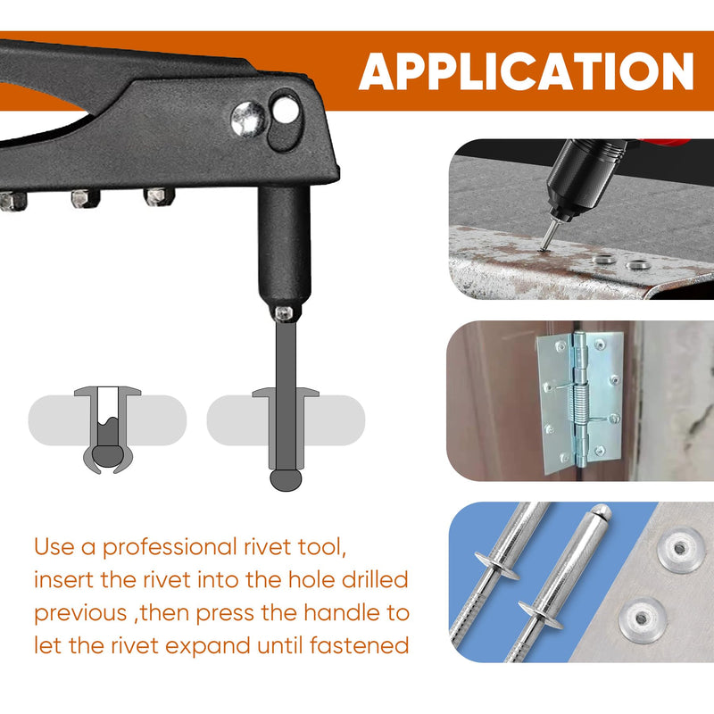 45 Pcs 1/4" x 5/8" Stainless Steel Blind Pro Rivets,6.4 x 16mm Pop Rivets,Stainless Steel Grip and Stainless Steel Mandrel 1/4" x 5/8"