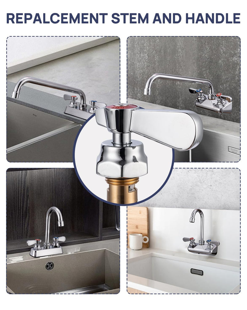 Lead-Free Brass Faucet Cartridge Valve Stems & Handles Assembly Kit, Hot and cold