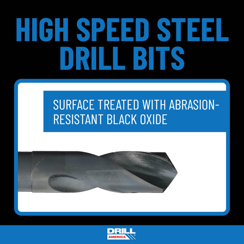 Drill America - POU1/2NPTW/DRILL 1/2" Carbon Steel NPT Pipe Tap and 23/32" High Speed Steel Drill Bit Set, POU Series 1/2" NPT 1/2" NPT Tap - 23/32" Drill