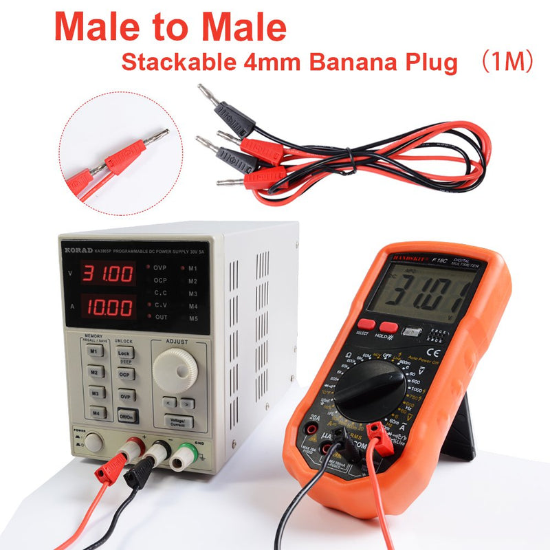 Yubone Multimeter Test Leads,Stackable Banana Test Lead Kit with 30A Alligator Clips,Test Mini Hooks Probe,Silicone Material Soft Cable P0408