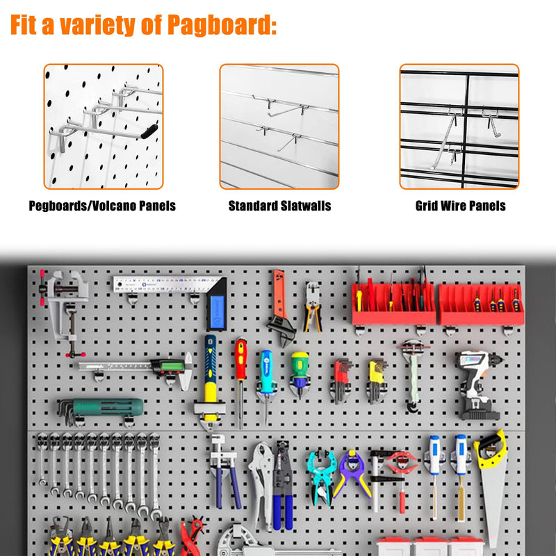 Pegboard Hooks Pegboard Accessories,8 inch,Pegboard Organizer Kit for Garage Organization,Tool Storage,16 Pack 8inch