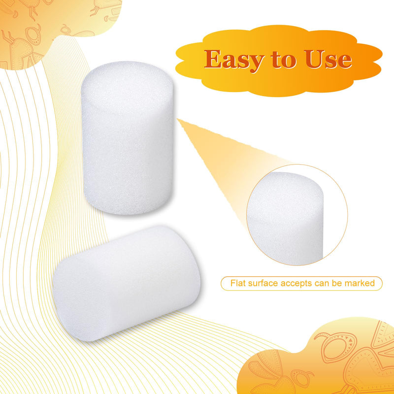100PCS Biologix Drosophila Vial Plugs, 1.2 * 1.8in High Density Foam, Fits Biologix Narrow Drosophila Vials, Non-Sterilization 30*45 mm White - Densest Foam 100