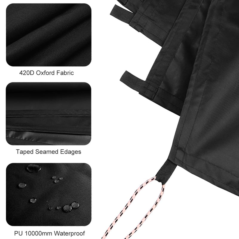 Black Waterproof Tarp Cover for Outdoor: Multi-Purpose Oxford Tarpaulin with Reinforced Webbing Loops for Camping Boat Pool Roof Tent - Durable and Tear Resistant (5ftx5ft) 5x5ft Black
