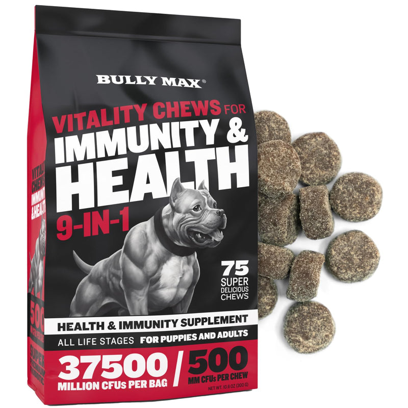 Bully Max Vitality Dog Chews and Puppy Soft Chews Bundle for Total Support with Daily Vitamins for Puppies and Adult Dogs – Including Immune, Joint, Skin, Coat, Digestion, and Development Support