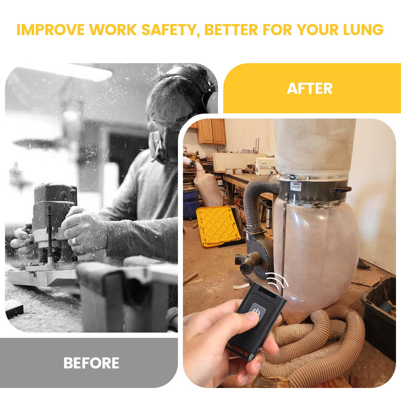 Dust Collector Remote Switch, Ortis 120V Wireless Remote Switch for Dust Collector, 328FT Wireless Range (Battery Included), Heavy Duty Design, Save Your Time and Energy, Enhance Your Work Safety - NewNest Australia