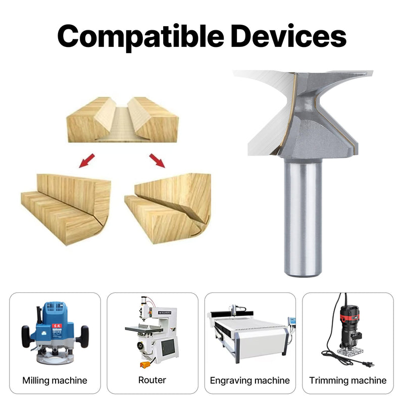 HUHAO 1/2" Shank R30 Arc Bending Router Bits,Woodworking Arc Bending Integrated Forming Knife Router Bit, Seamless Woodworking Router Bit with Integrated Knife R30 Seamless