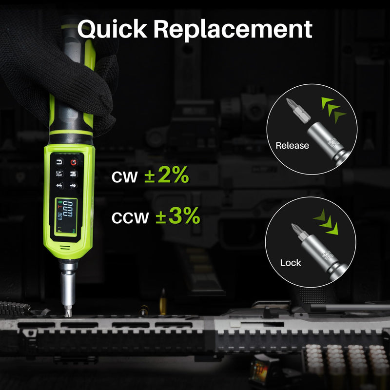 1/4" Drive Digital Torque Screwdriver, 0.09-6N.m for Gunsmithing | 0.8-53.1In.Lb Inch Pound Screwdriver Torque Wrench with ±2% Accuracy, Vibration Buzzer Indicator for Bike,Mounting,Electronic 0.8-53.1 In.Lb/0.09-6 N.m