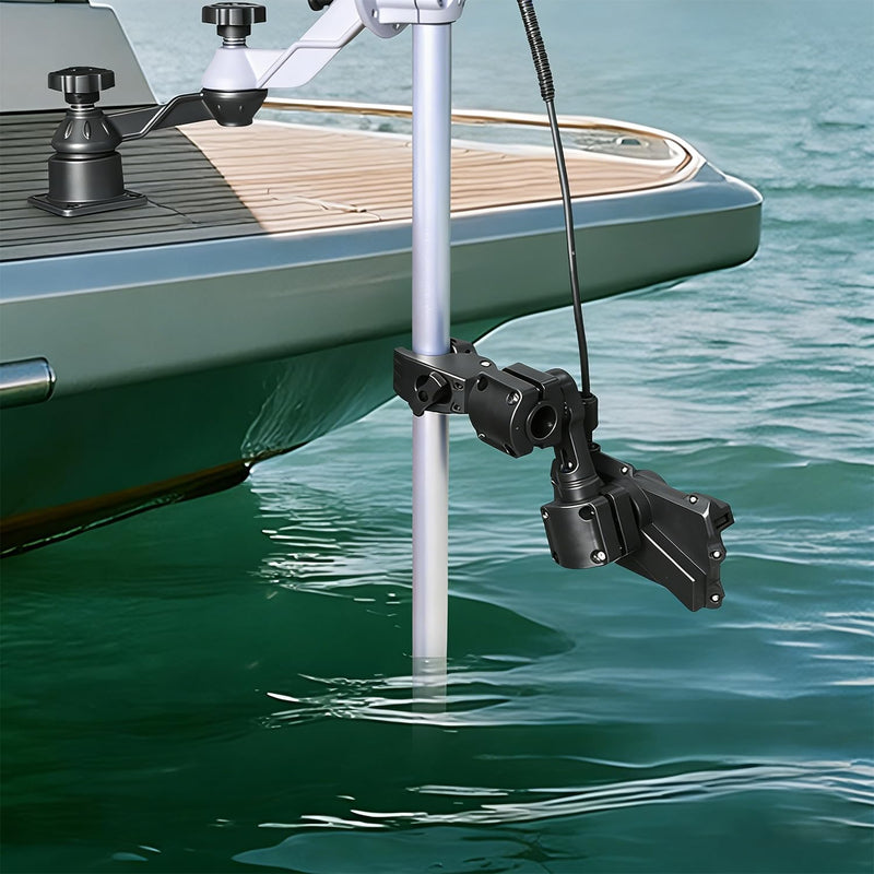 Strg Garmin LVS34 Transducer 0 Degree Pole Mount Compatible with, Zero Degree Transducer Pole Mount with Clamp for Pole & Trolling Motor, Easy Installation - Sturdy and Durable Single Arm
