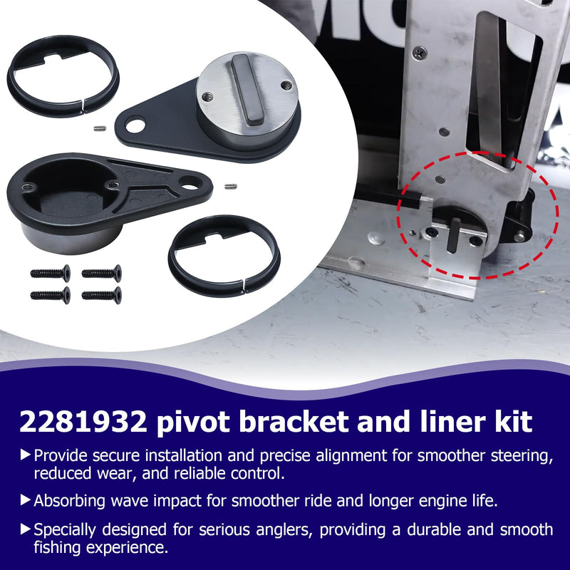 2281932 2287300 2283411 Pivot Brackets & Pivot Bushings Repair Kit Engine Rear Pivot Bushing Kit Fits for Minn Kota Ultrex & Fortrex Trolling Motors, Replacement 2281932 2287300 2283411