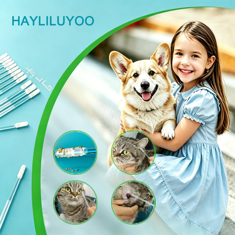 48 Pcs Pet Ear Cleaning Stick, Adhesive Ear Cleaning Tools for Dog and Cat, Sticky Resin Head, Gentle Safety Pets Earwax Removal Tools 48