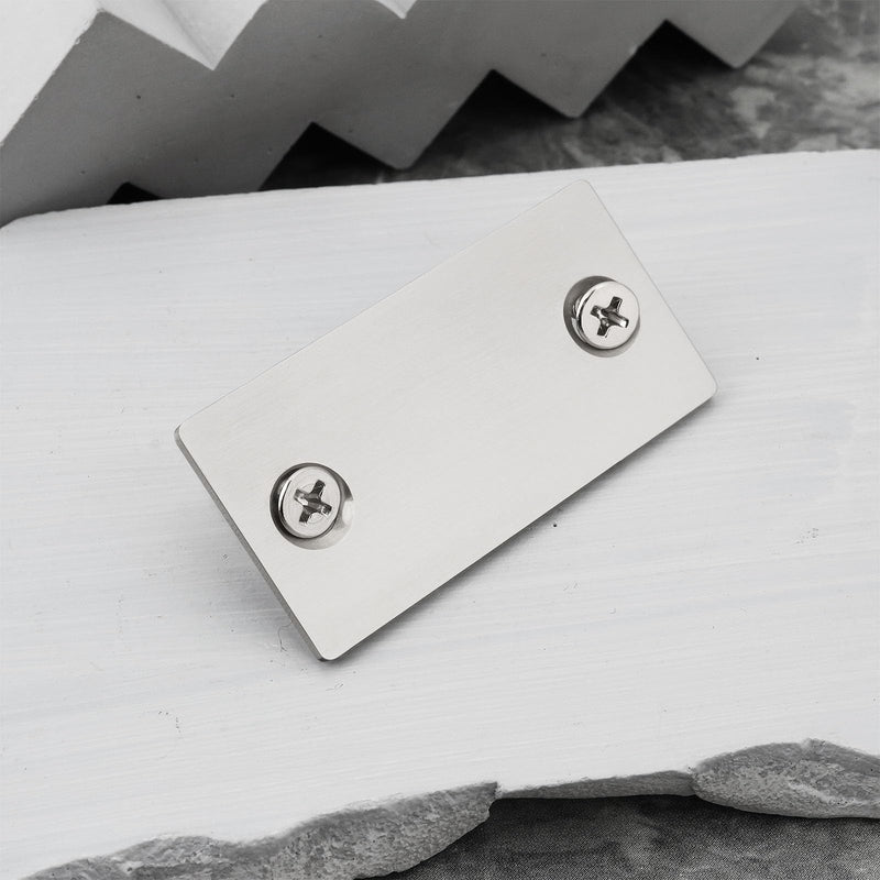 ECSiNG 12pcs Door Strike Hole Cover Stainless Steel Door Edge Hole Filler Plate with Screws 28x56.6mm for Covering Door Lock Hole