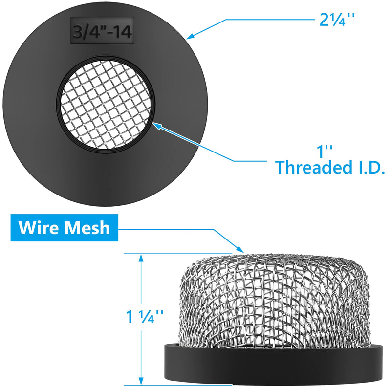 Saillong Stainless Steel Mesh Strainer ¾ Inch -14, Aerator Screen Strainer Stainless Mesh Compatible with Livewell Pump, MA-023 Screw on Strainer Industrial Plumbing Inline Strainers (2 Pcs) 2