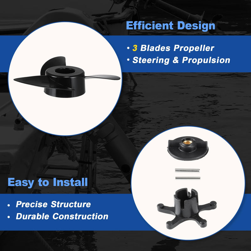 MGA089B 3-Blade Trolling Motor Propeller for MotorGuide 3.5" Motor Diameters, Machete III Outboard Boat Prop for MotorGuide R3 55lb, W55, Xi5 36v, 75 Wireless Trolling Motor
