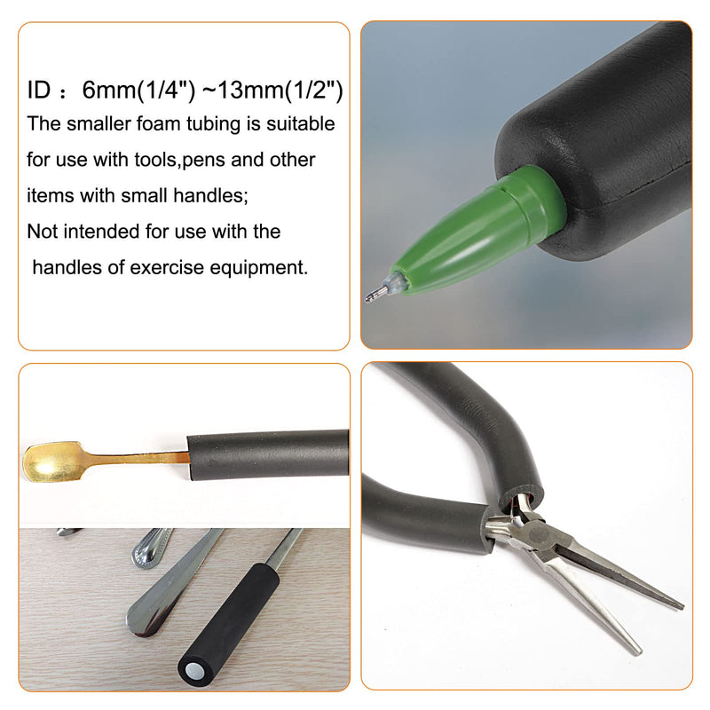 uxcell Foam Tubing for Handle Grip Support, Pipe Insulation, 25mm(1") ID 35mm OD 1m Length Black 25mm x 35mm