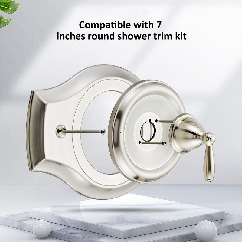 Renovation Shower Cover Plate for 2-Handle or 3-Handle to 1-Handle Shower Updates, Brushed Nikel
