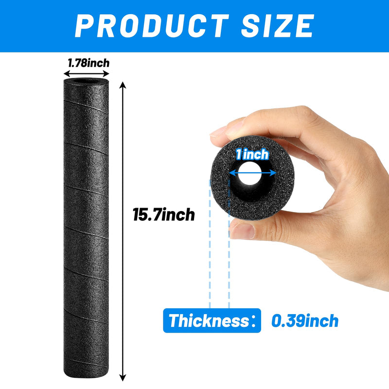 2 Pcs Pipe Insulation Foam Wrap, 15.7 Inch Black Foam Pipe Protection Wrap Multi-Purpose Soft Foam Tubing for Outdoor Indoor Swimming Pool Handle Water Black -2 pcs