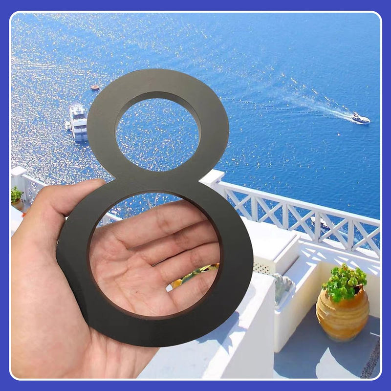 16 Inch Modern House Numbers for Outside,Large Black Metal House Numbers,House Address Numbers for House Address Apartments Wall Door Hotel Garage Gate with Nail Kit Number 6 SIX