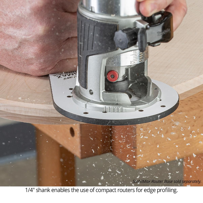 Chamfer Router Bit, 1/4 Shank, 67.5 Degree, 3 Flute, Twin Bearing, Carbide Tipped, USA Made Edge Forming Bevel Bit - US236718CH 67.5 Deg