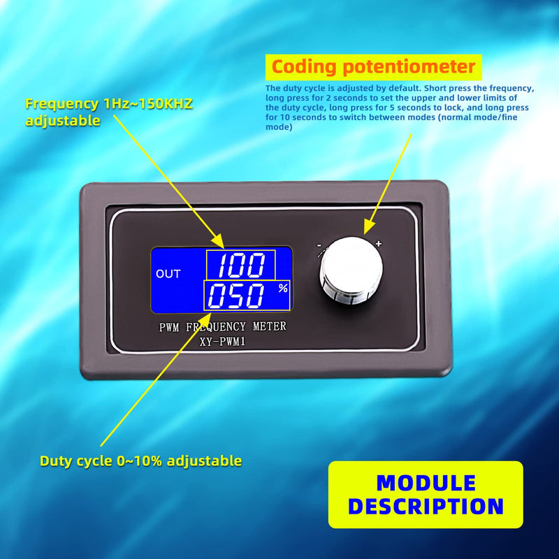 2Pack DC 3.3V-30V Adjustable Output 1Hz-150kHz PWM Pulse Frequency Duty Cycle Square Wave Signal Generator Module XY-PWM Signal