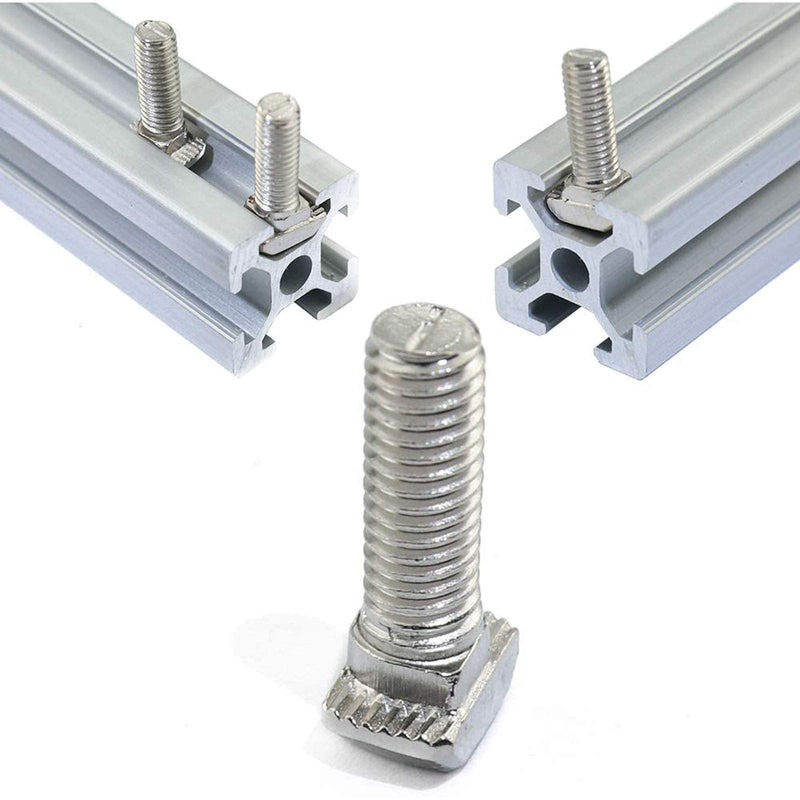 20 Pcs M6 x 25mm Thread T Slot Drop-in Bolt T-Bolt Hammer Head Bolt T Screw Stud for 3030 Series Standard 8mm T-Slot Aluminum Extrusion Profile (3030 Series) M6x25mm
