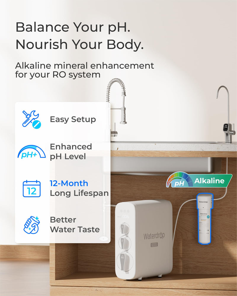 Waterdrop ALK16 Alkaline Water Filter System for Sink, Mineralizing Water