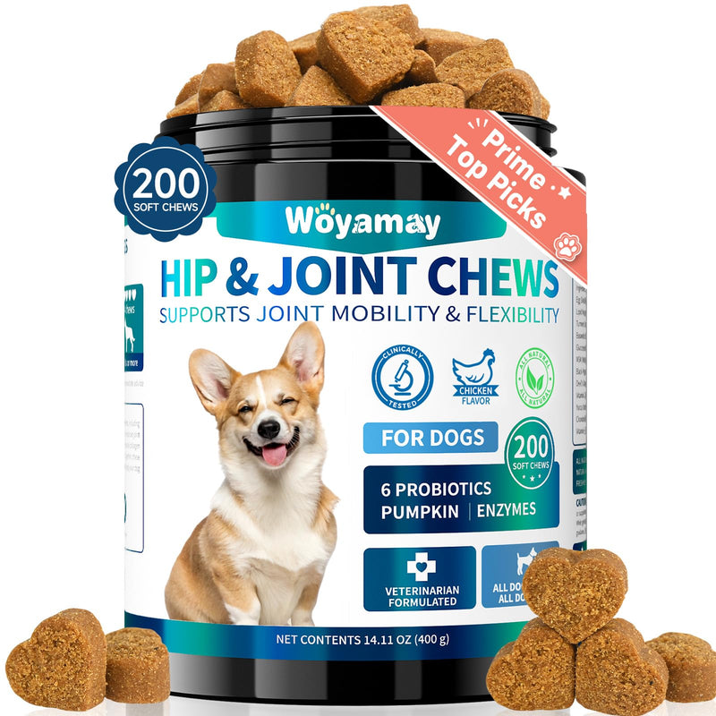 Dog Joint Supplement, Dog Hip and Joint Supplement Dogs, 200pcs Glucosamine for Dogs with, MSM, Chondroitin, Vitamins C & E for Large Breed, Joint Supplement for Dogs, Chicken Flavor Standard Strength