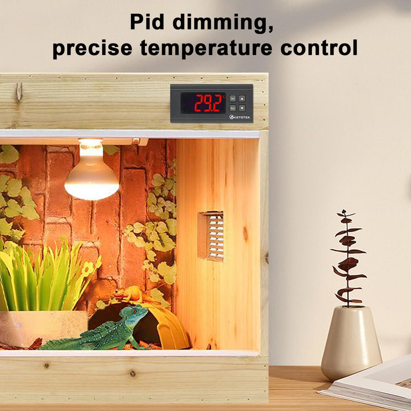 KETOTEK KT8100 Digital Heating PID Temperature Controller 120V Dimming Thermostat Control for Heating Device 2A 120V 240W