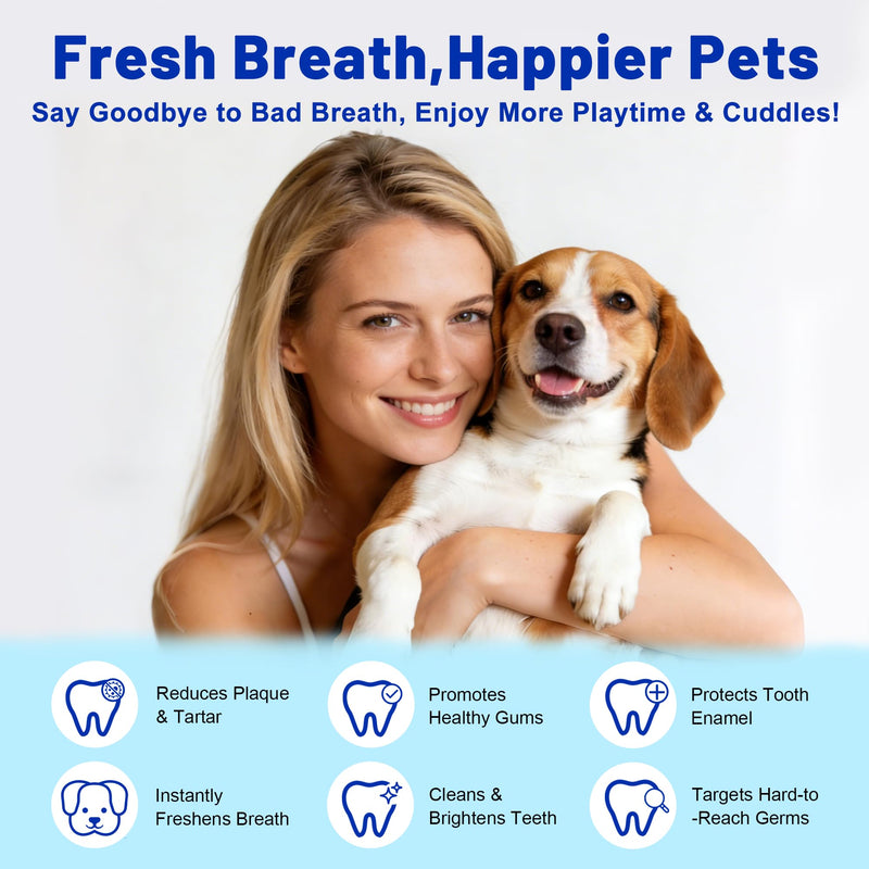 Pet Dental Water Additive for Dogs & Cats - Better Alternative to Dog Dental Spray & Brushing - Dual Enzyme & Probiotic Teeth Cleaner - Reduces Plaque & Tartar, Freshens Breath - 7.1 FL OZ