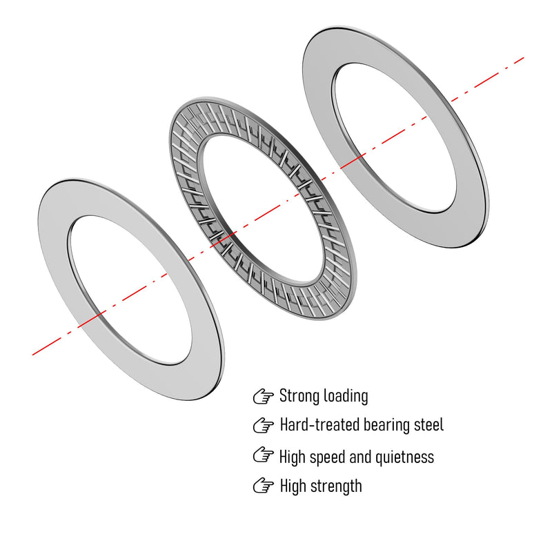 2PCS AXK5070 2AS Thrust Needle Roller Bearings with Washers 50mm Bore 70mm OD 5mm Thickness Industry Thrust Bearing AXK5070 Size 50×70×5mm AXK